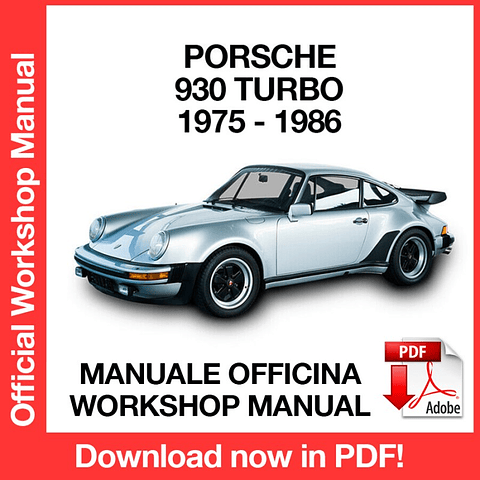 Porsche 911 930 Turbo (1976, 1977, 1978, 1979, 1980, 1981, 1982, 1983, 1984) (EN) Workshop Repair Manual Download PDF