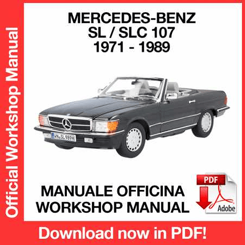Mercedes Benz SL SLC 107 (1976, 1977, 1978, 1979, 1980) (EN) Workshop Repair Manual Download PDF