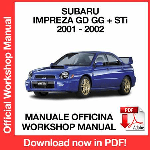 Subaru Impreza GD GG + STi WRX (2001-2002) (EN) Workshop Repair Manual Download PDF