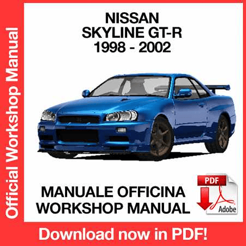 Nissan Skyline GT-R R34 (1998, 1999, 2000, 2001, 2002) (EN) Workshop Repair Manual Download PDF