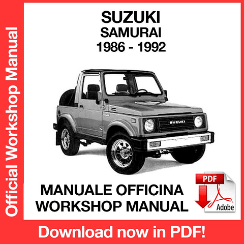 Suzuki Samurai (1986, 1987, 1988, 1989, 1990, 1991, 1992) (EN) Workshop Repair Manual Download PDF