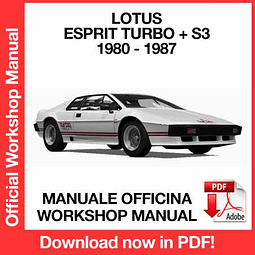 Lotus Esprit Turbo + S3 (1980, 1981, 1982, 1983) (EN) Workshop Repair Manual Download PDF