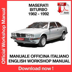 Maserati Biturbo (1982, 1983, 1984, 1985, 1986, 1987) (EN) Workshop Repair Manual Download PDF