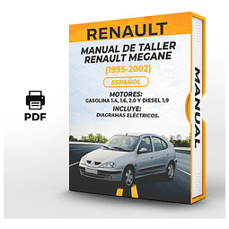 Manuale d'officina Renault Megane (1995, 1996, 1997, 1998, 1999, 2000, 2001, 2002) 1.4, 1.6, 2.0