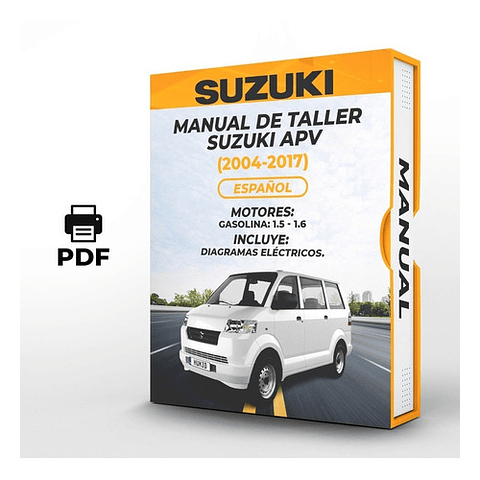 Manuale di officina Suzuki APV ( 2011, 2012, 2013, 2014, 2015, 2016, 2017) 1.5,1.6