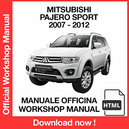 Manuale Officina Mitsubishi Pajero Sport (2007-2008-2009-2010-2011-2012) (EN)