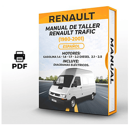 Manuale di officina Renault Trafic (1980-2001) 1.4 - 1.6 - 1.7 - 2.2 GASO 2.1 - 2.5