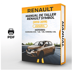 Manuale d'officina Renault Symbol (2012-2019) 0.9L - 1.2L - 1.6L / GASO: 1.5L