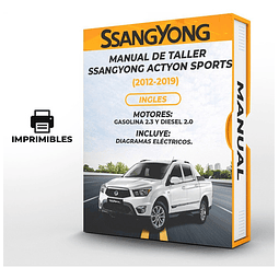Manuale di officina Ssangyong Actyon Sports 2012-2019 in inglese