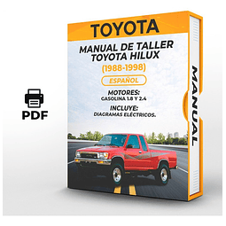 Manuale di officina Toyota Hilux (1988, 1989, 1990, 1991, 1992, 1993, 1994, 1995, 1996, 1997, 1998) PDF