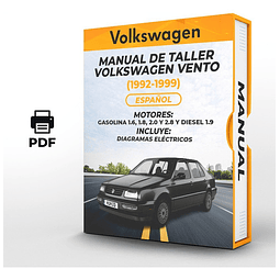 Manuale di officina Volkswagen Vento (1992, 1993, 1994, 1995) 1.6, 1.8, 2.0 e 2.8 GAS 1.9