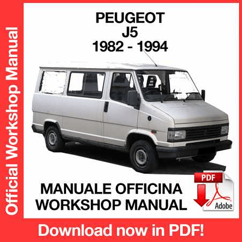 Manuale Officina PEUGEOT J5 (1982, 1983,  1984, 1985, 1986, 1987, 1988, 1989, 1990, 1991, 1992, 1993, 1994) (EN)