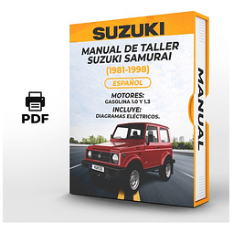 Manuale d'officina Suzuki Samurai (1990, 1991, 1992, 1993, 1994, 1995, 1996, 1997, 1998)1.0 E 1.3