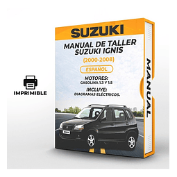 Manuale di officina Suzuki Ignis (2000, 2001, 2002, 2003, 2004, 2005, 2006, 2007, 2008) 1.3, 1.5