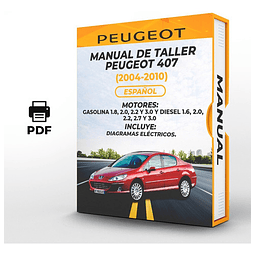 Manuale di officina Peugeot 407 (2004, 2005, 2006, 2007, 2008, 2009, 2010) 1.8, 2.0, 2.2 e 3.0 GAS 1.6, 2.0, 2.2, 2.7,3.0