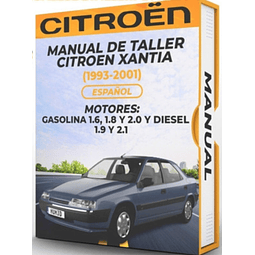 Manuale di officina Citroen Xantia (1993, 1994, 1995, 1996)1.6, 1.8 2.0 GAS 1.9 e 2.1