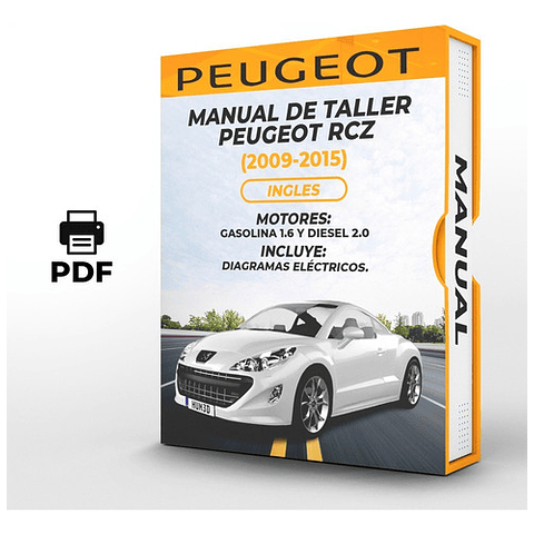 Manuale di officina Peugeot Rcz (2009, 2010, 2011, 2012, 2013, 2014, 2015)  1.6 GAS 2.0