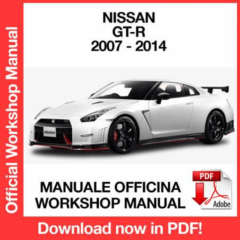 Manuale Officina Nissan GT-R R35 (2007-2008-2009-2010-2011-2012-2013-2014) (EN)