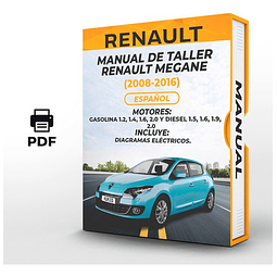 Manuale d'officina Renault Megane (2008, 2009, 2010, 2011) 1.2, 1.4, 1.6, 2.0