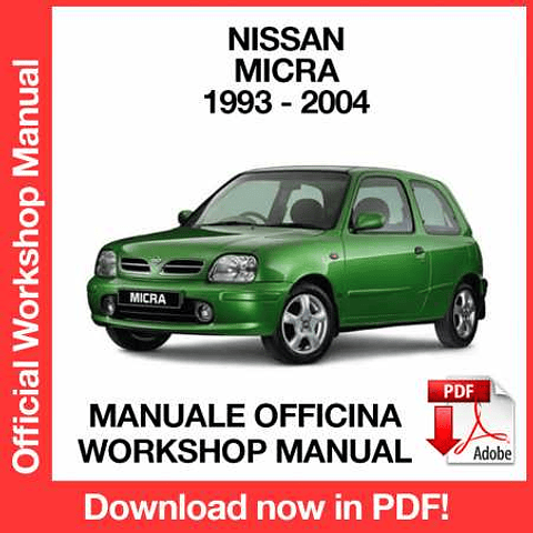 Manuale Officina Nissan Micra K11 (1993-1994-1995-1996-1997-1998-1999-2000-2001- 2002-2003-2004) (EN)