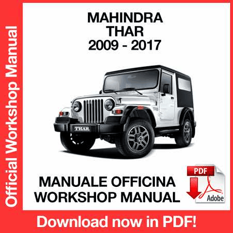 Manuale Officina Mahindra Thar (2009-2010-2011-2012-2013-2014-2015-2016-2017) (EN)