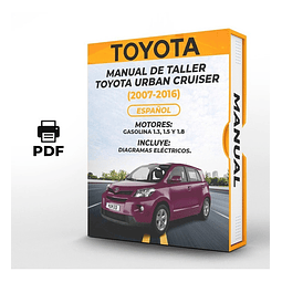 Manuale di officina Toyota Urban Cruiser (2007-2016) 1.3, 1.5 E 1.8