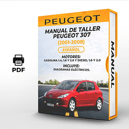 Manuale di officina Peugeot 307 (2001, 2002, 2003, 2004, 2005, 2006, 2007, 2008) 1.4, 1.6 E 2.0 GAS 1.6, 2.0