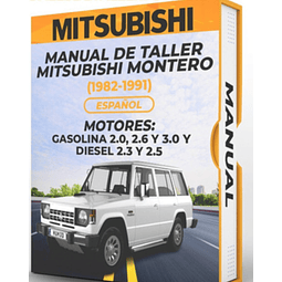 Manuale d'officina Mitsubishi Montero (1987, 1988, 1989, 1990, 1991)2.0, 2.6 3.0