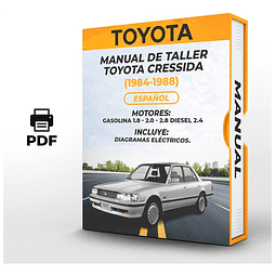 Manuale d'officina Toyota Cressida (1984-1988) 1.8 - 2.0 - 2.8 Gas 2.4