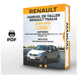 Manuale d'officina Renault Thalia (2008-2013) 1.2 - 1.4 - 1.6 / Gas: 1.6