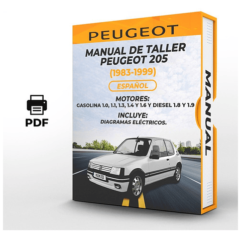 Manuale di officina Peugeot 205 (1983-1998) 1.0, 1.1, 1.3, 1.4 E 1.6 E Gas 1.8 E 1.9