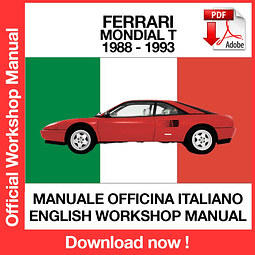 MANUALE OFFICINA FERRARI MONDIAL T (1988-1989-1990-1991-1992-1993) (ITA) (EN) (DE) (FR)