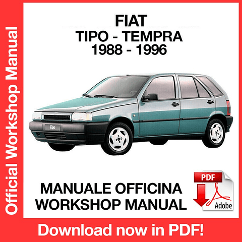 Manuale Officina Fiat Tipo - Tempra (1988-1989-1990-1991-1992-1993-1994-1995-1996) (EN)