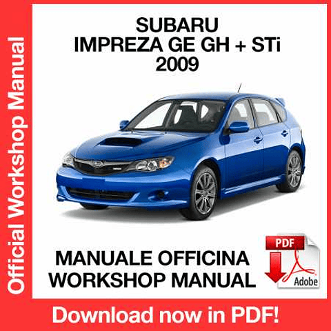 Manuale Officina Subaru Impreza GE GH + STi WRX (2009) (EN)