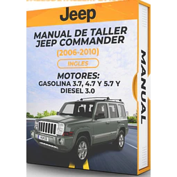 Manuale d'officina Jeep Commander (2006, 2007, 2008, 2009, 2010) 3.7, 4.7 E 5.7 E DIESEL 3.0 INGLESE