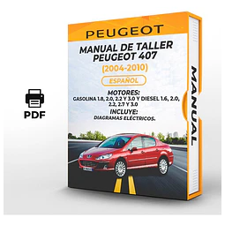 Manuale di officina Peugeot 407 (2004-2010) 1.8, 2.0, 2.2 E 3.0 E Gaso 1.6, 2.0, 2.2, 2.7 E 3.0