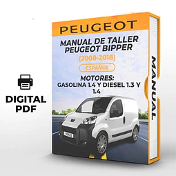 Manuale di officina Peugeot Bipper (2008-2018)  1.4 E GASO 1.3 E 1.4