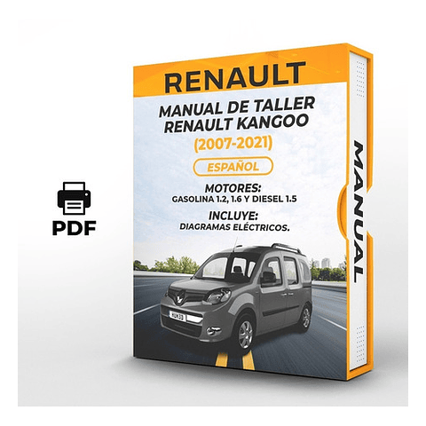 Manuale d'officina Renault Kangoo (2007-2021) 1.2, 1.6 E GASO 1.5 