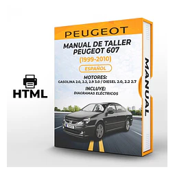 Manuale di officina Peugeot 607 (1999, 2000, 2001, 2002, 2003) 2.0, 2.2, 2.9 3.0
