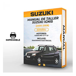 Manuale di officina Suzuki Ignis (2000, 2001, 2002, 2003, 2004, 2005, 2006, 2007, 2008) 1.3 E 1.5