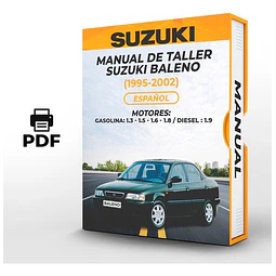 Manuale di officina Suzuki Baleno (1999, 2000, 2001, 2002) 1.3, 1.5, 1.6, 1.8 GAS 1.9