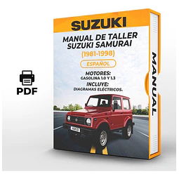 Manuale d'officina Suzuki Samurai (1981, 1982, 1983, 1984, 1985, 1986, 1987, 1988, 1989)1.0 E 1.3