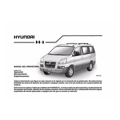 Manual De Usuario Hyundai H1 (1997-2007) Español