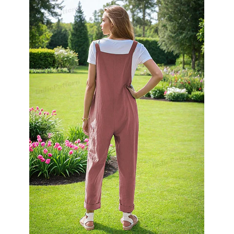 Meadow jumpsuit pattern, loose-fitting dungarees, PDF pattern