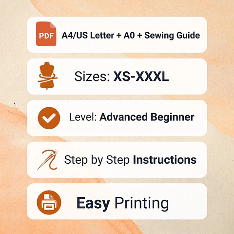 Women's trouser pattern | XS-XXXL | Wide leg trouser pattern 