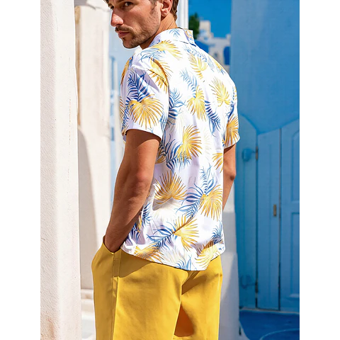 Tropical Hawaiian Shirt Sewing Pattern, Sizes XS-XXXL, Men's Shirt Pattern, PDF