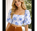 Milkmaid-style blouse pattern with puff sleeves, sizes XS-XXXL, cottagecore style