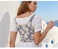 Sewing pattern for a cottagecore style corset top. Women's top pattern in PDF format