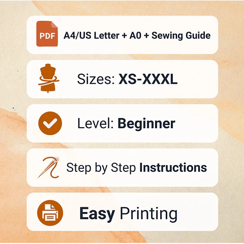 Sewing pattern for a short shirt, women's sewing, shirt pattern, sewing for beginners
