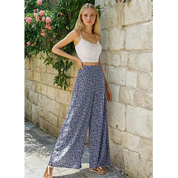 Summer wide leg pants pattern | Sewing pattern for high-waisted wide leg palazzo pants |